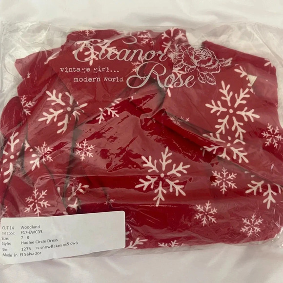 Eleanor Rose snowflake dress size 7-8, new in bag - Picture 4 of 5